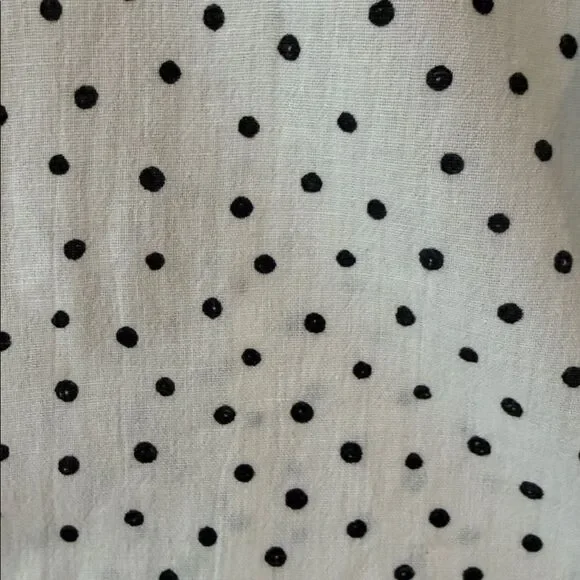 John Varvatos Dotted Short Sleeve Polka Dot Cotton Linen Button Down Shirt - Picture 6 of 9